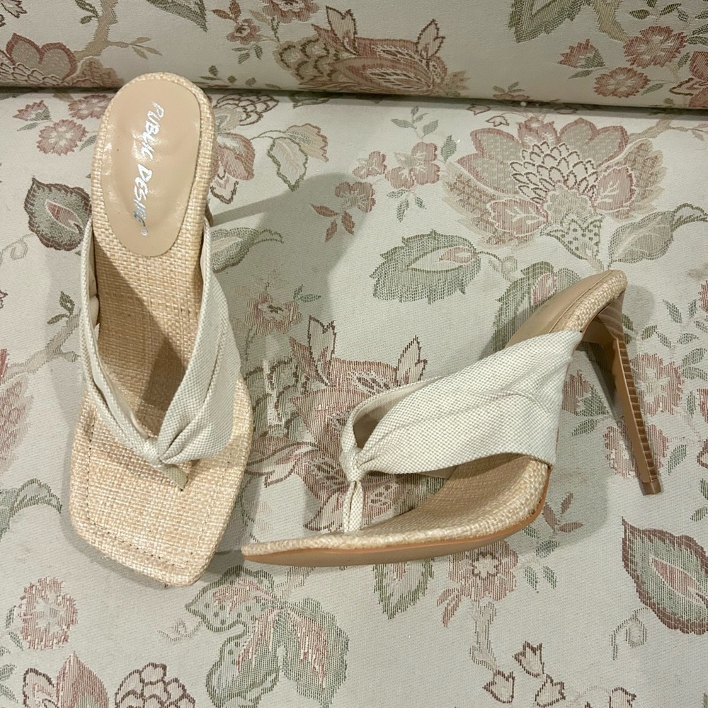 Public desire Cream Heeled Sandals - Picture 3 of 6